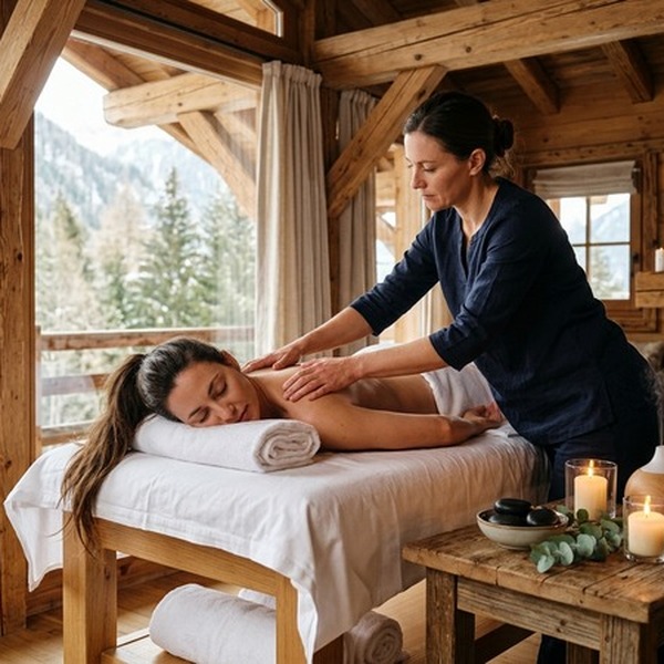 Masoterapia de miembro superior en cabaña Alpina Experience